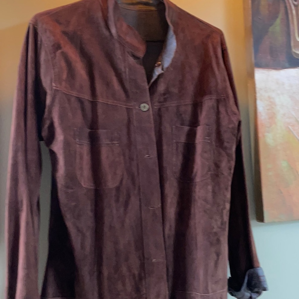 Reverible faux leather / suede shirt- shacket